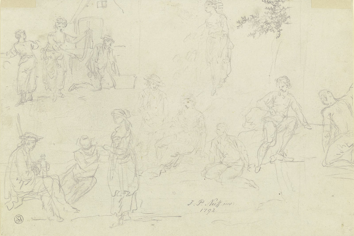 Skizzenhafte Figurenstudien 1792