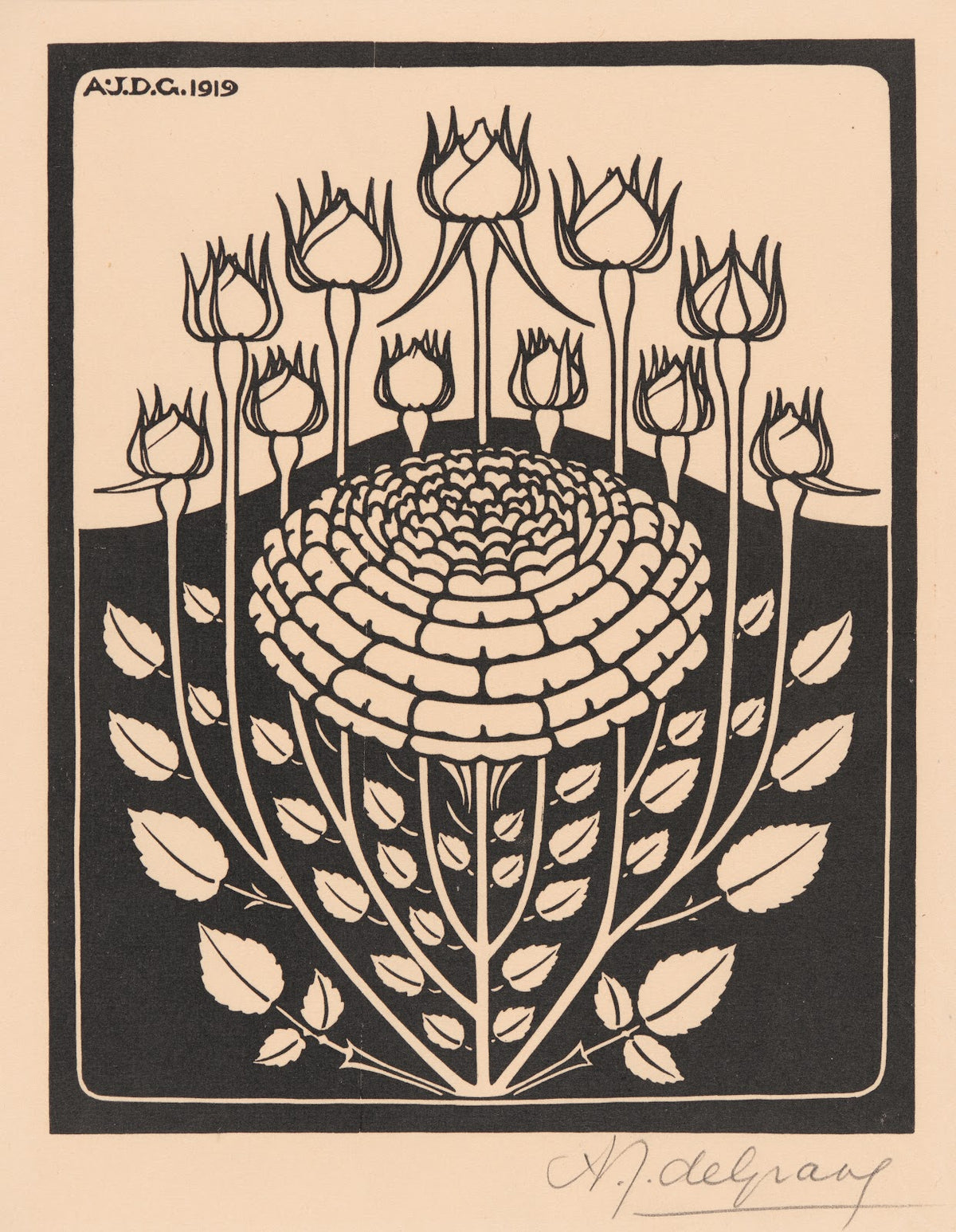 Decorative Flower Study 1919