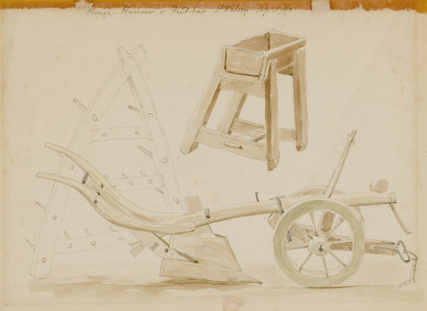Plough Harrow and Feed box St Valery 1862