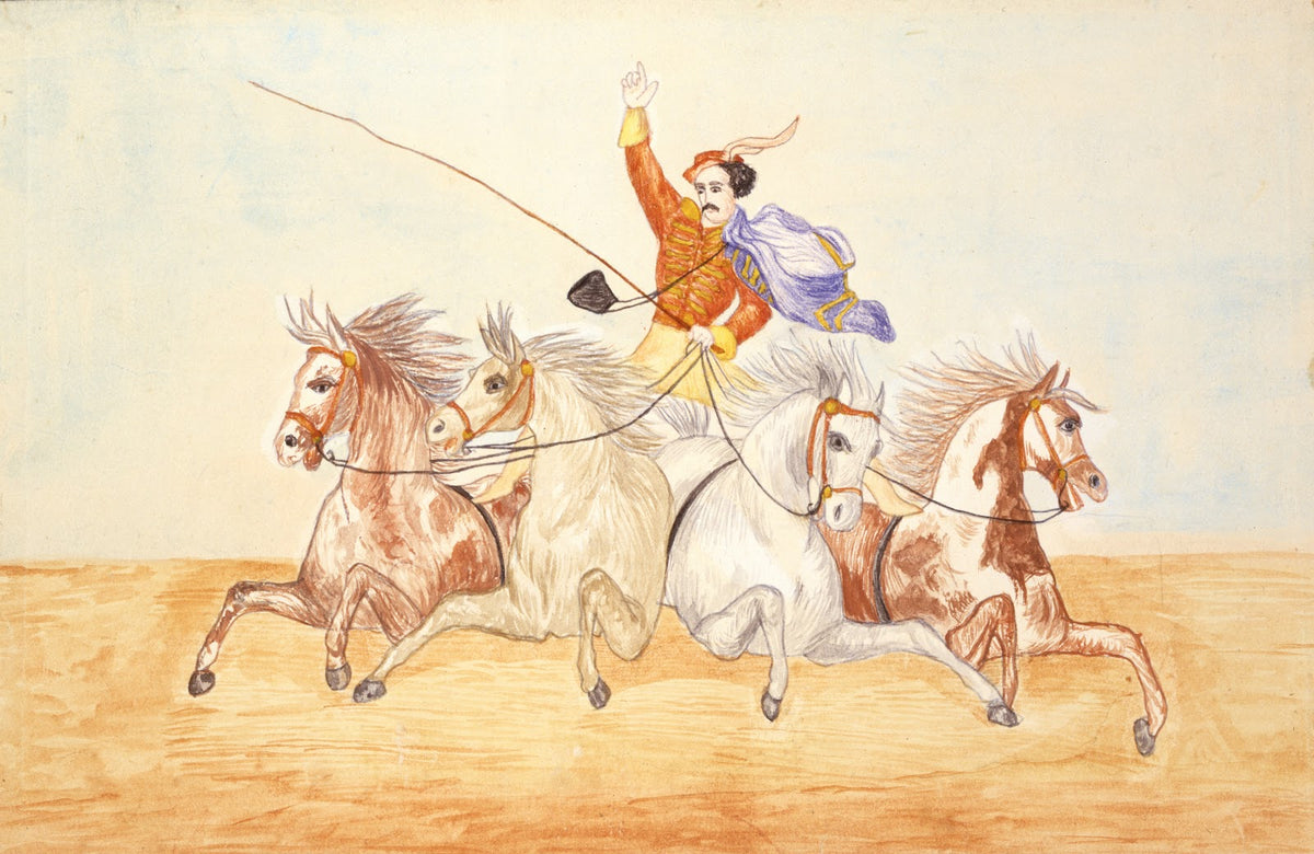 Acrobat Rider on Four Horses ca 1880