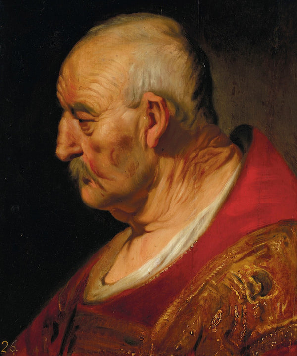 Head and shoulders of an old man seen in profile