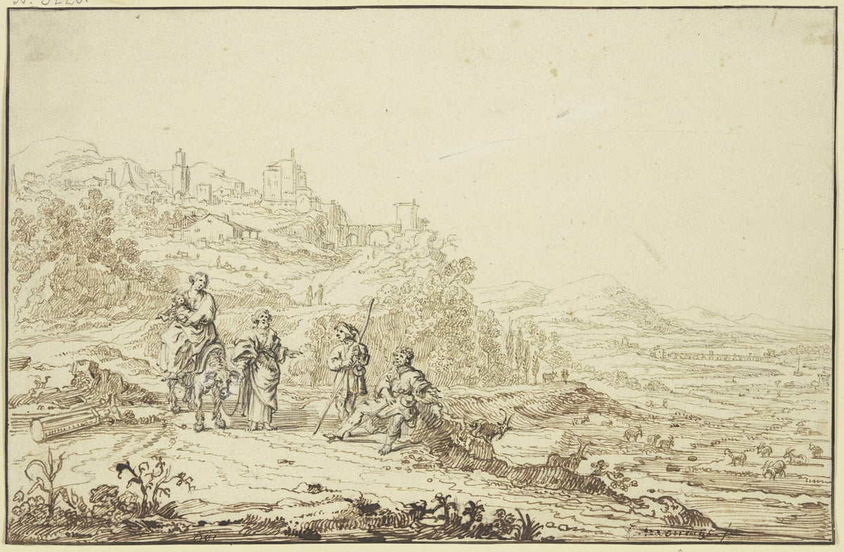Landschaft mit Hirten und der Flucht nach Ägypten