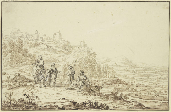 Landschaft mit Hirten und der Flucht nach Ägypten