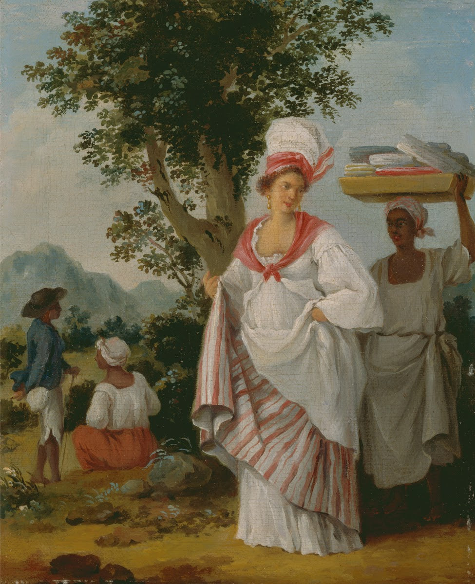 A West Indian Creole Woman Attended by her Black Servant ca 1780