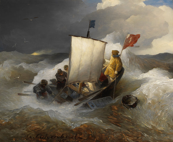 Fischerboot auf stürmischer See 1895