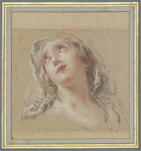 Kopf einer Frau mit Schleier Vestalin das Feuer hütend ca 1726 1727