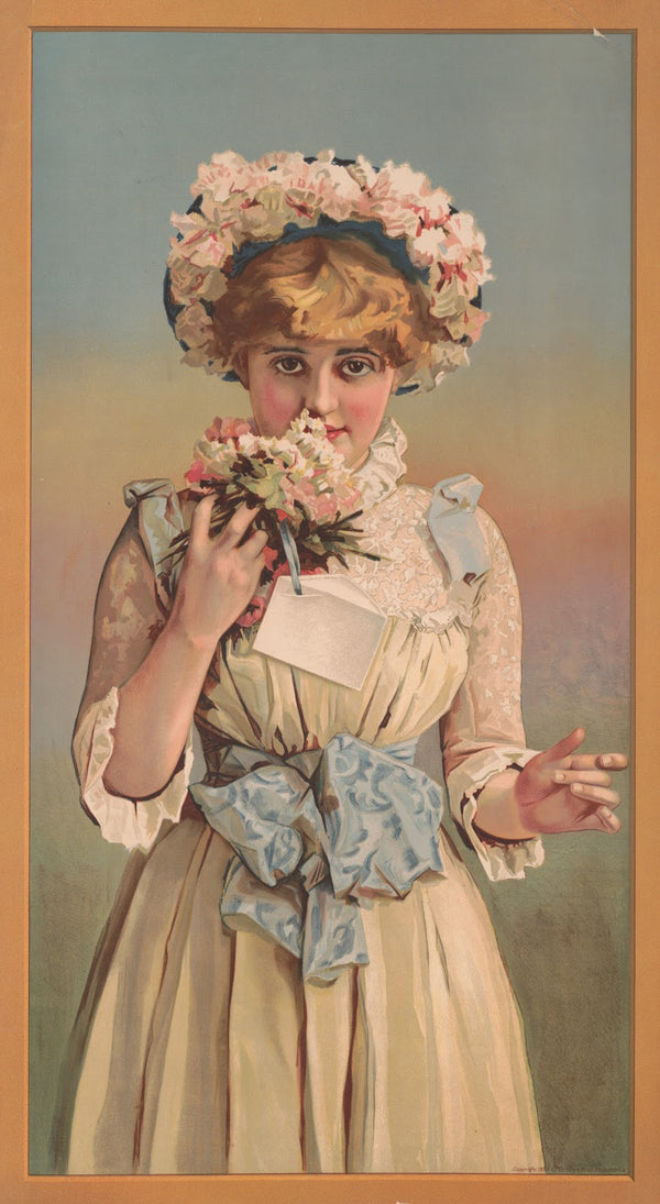 Girl smelling corsage 1885