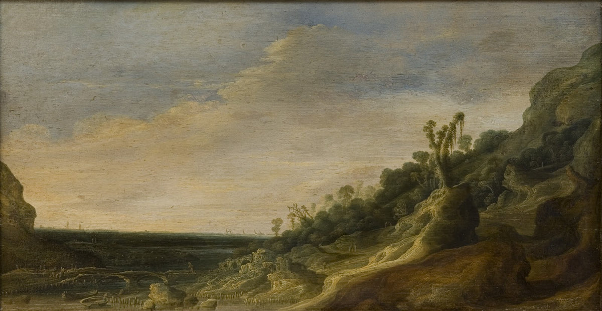 Mountain Scenery with a View of a River and the Sea 1634  1734