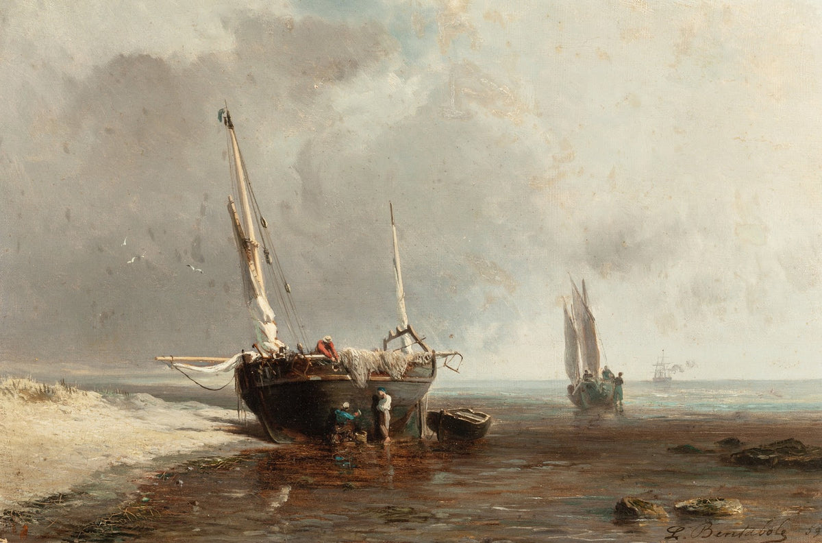 Fishing Boats on the Shore at Low Tide 1859
