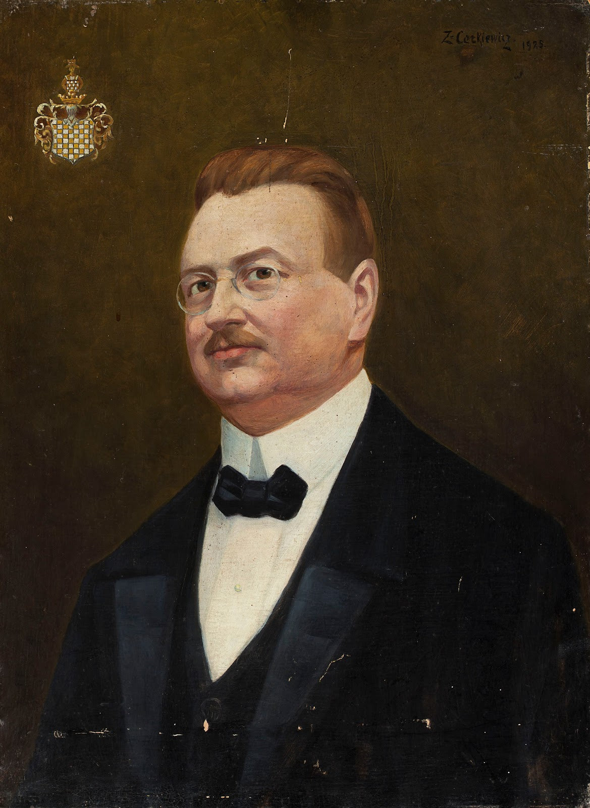 Portrait of Jan Nepomucen Chełkowski coat of arms Wczele 1925