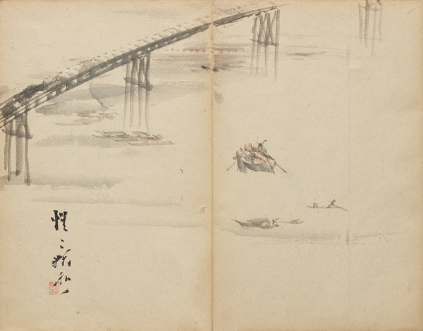 Boats on a River 1800s