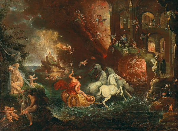 A fantastical scene including Venus with Cupid and Neptune in his chariot Second