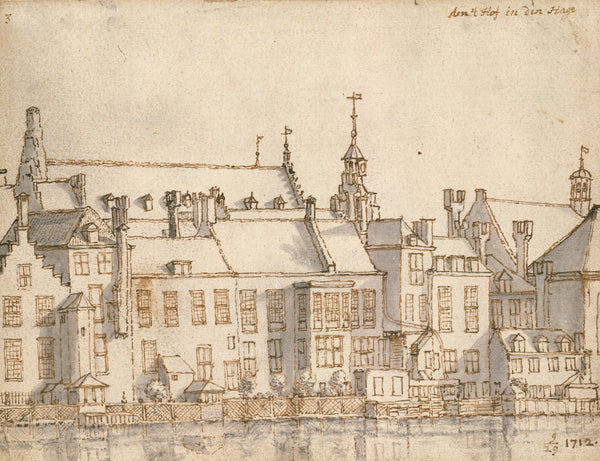 Buildings Along the Hofvijver in The Hague 1712