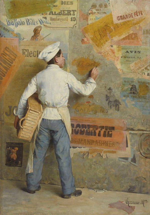 Young baker demonstrating his political opinions Episode du Boulangisme