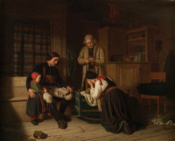 Lillans sista bädd The last bed of The Little One 1858
