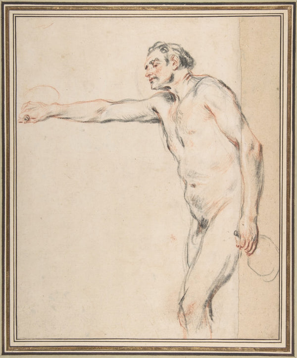 Study of a Nude Man Holding Bottles ca 171516