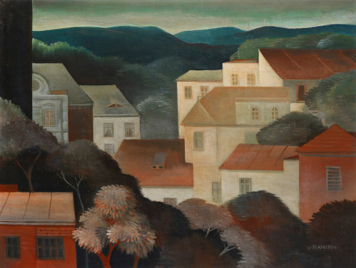 Häuser in den Hügeln circa 1927 1930
