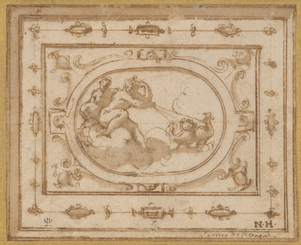 Aurora and Tithonius study for a stage decoration for a performance of Aretinos