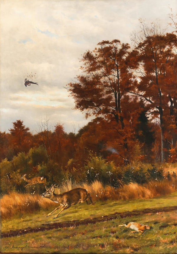A Hunting Scene at the Edge of the Woods 1913
