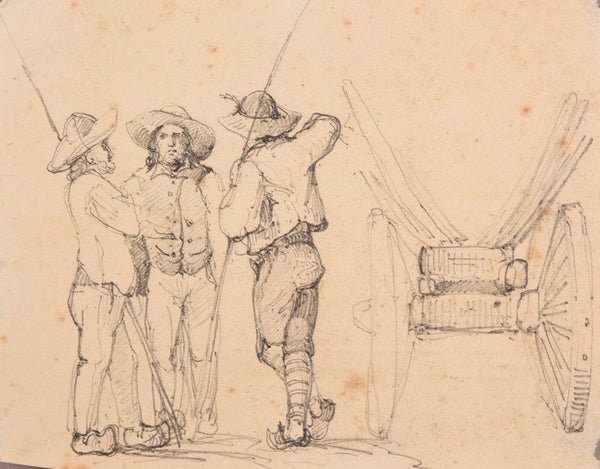 Trois bouviers et un chariot