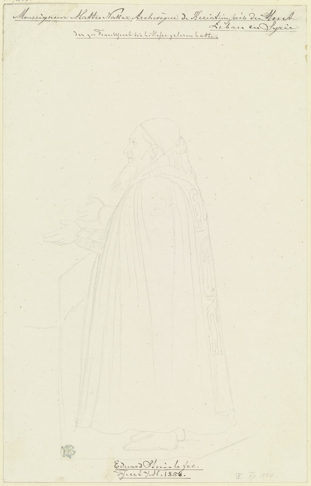 Giovanni Matteo Nakar Bischof von Nabk in Syrien im Ornat 1850