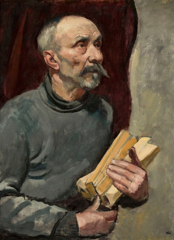 Old man with chopped wood