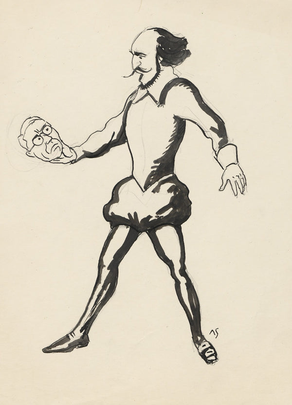 Hamlet holds a mans head instead of a skull 19th 20th century