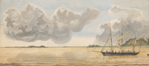 Gezicht op de Sambas rivier op Borneo 1843   1845