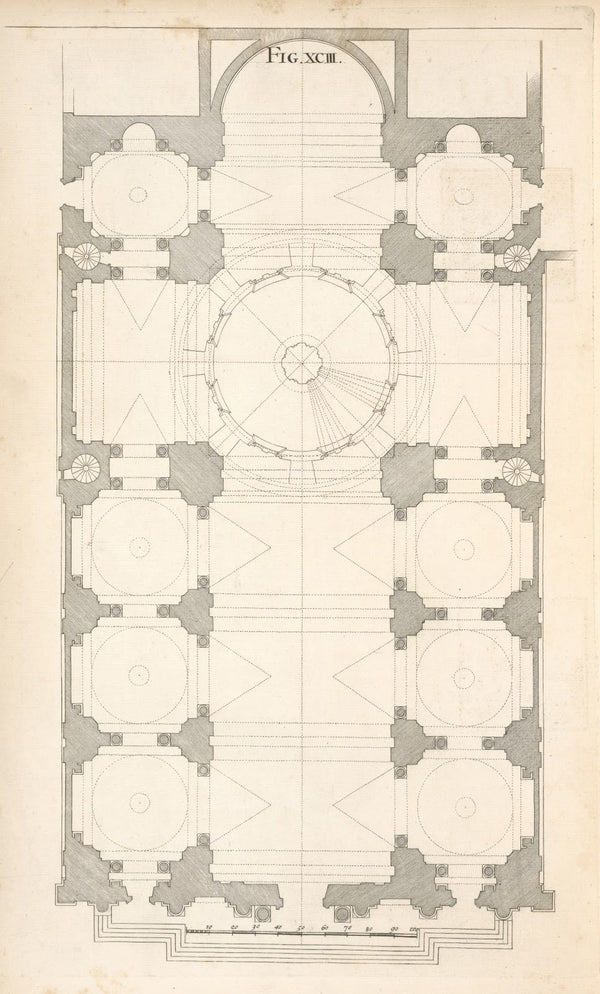 The geometrical plan of the church of S Ignatius at Rome 1707