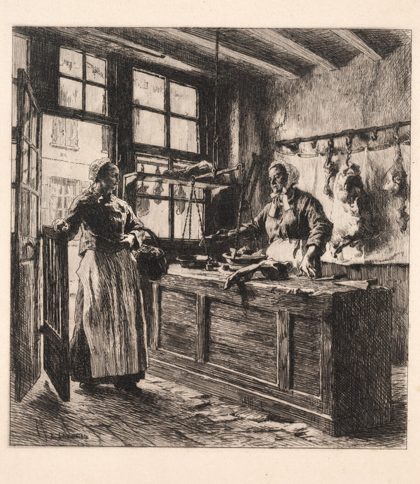 Interior of a Butcher Shop c 1881