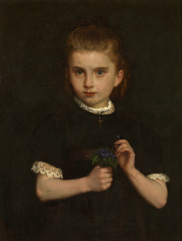 Girl holding Violets