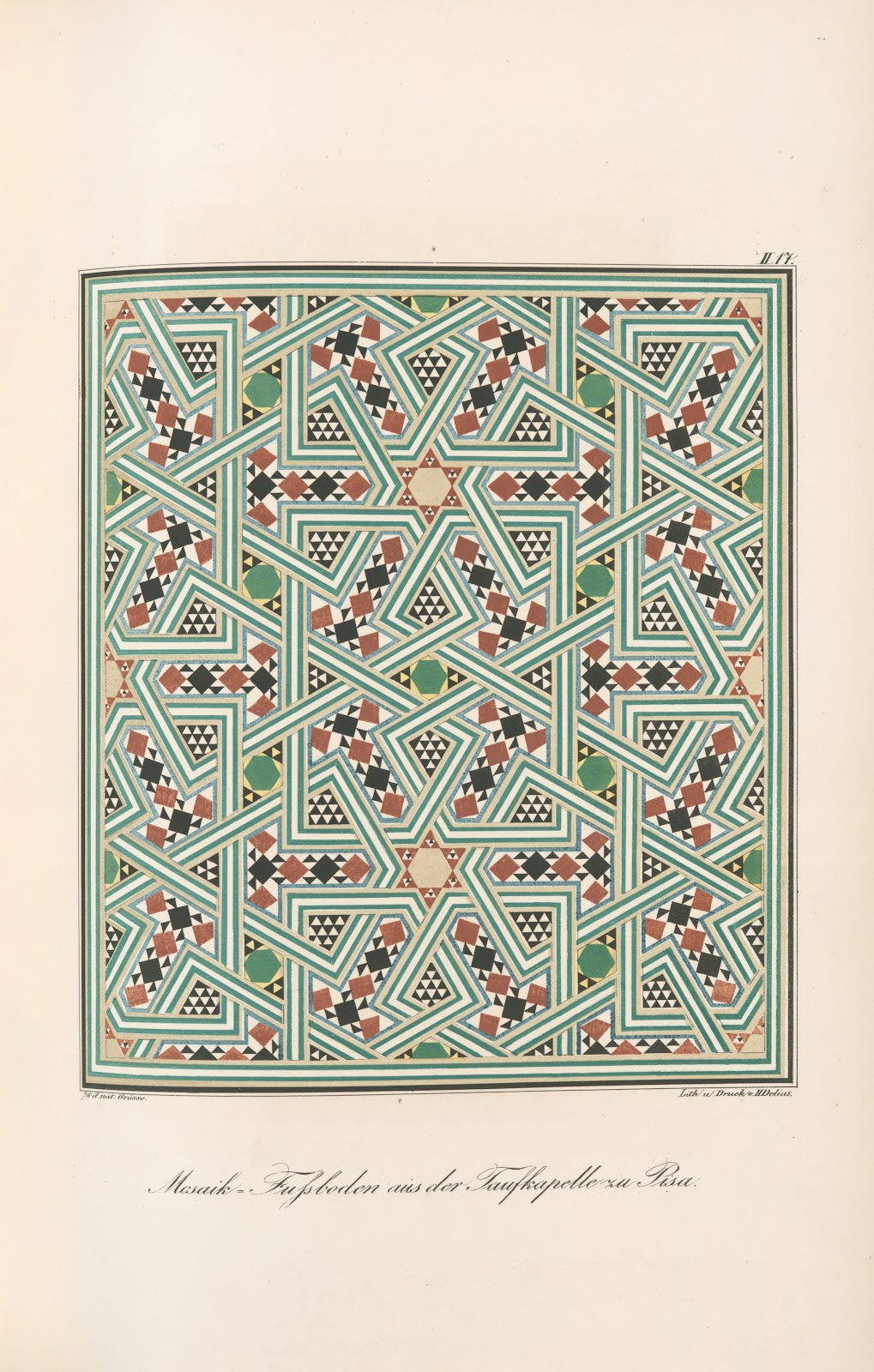 Mosaik Fussböden aus der Taufkapelle zu Pisa 1842