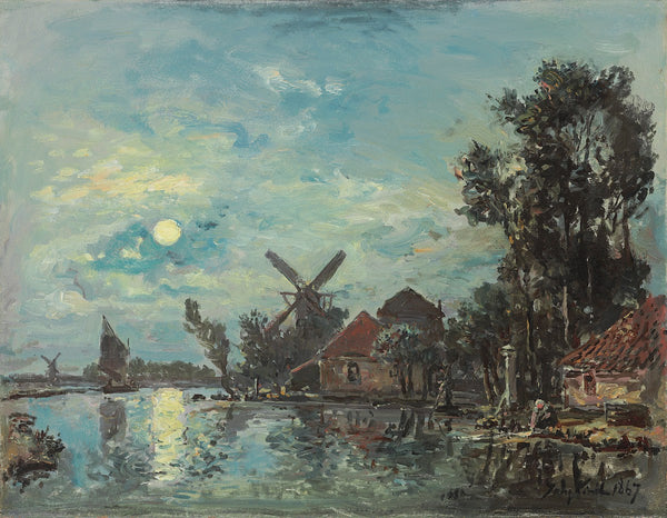 Effet de lune sur lestuaire Hollande 1867