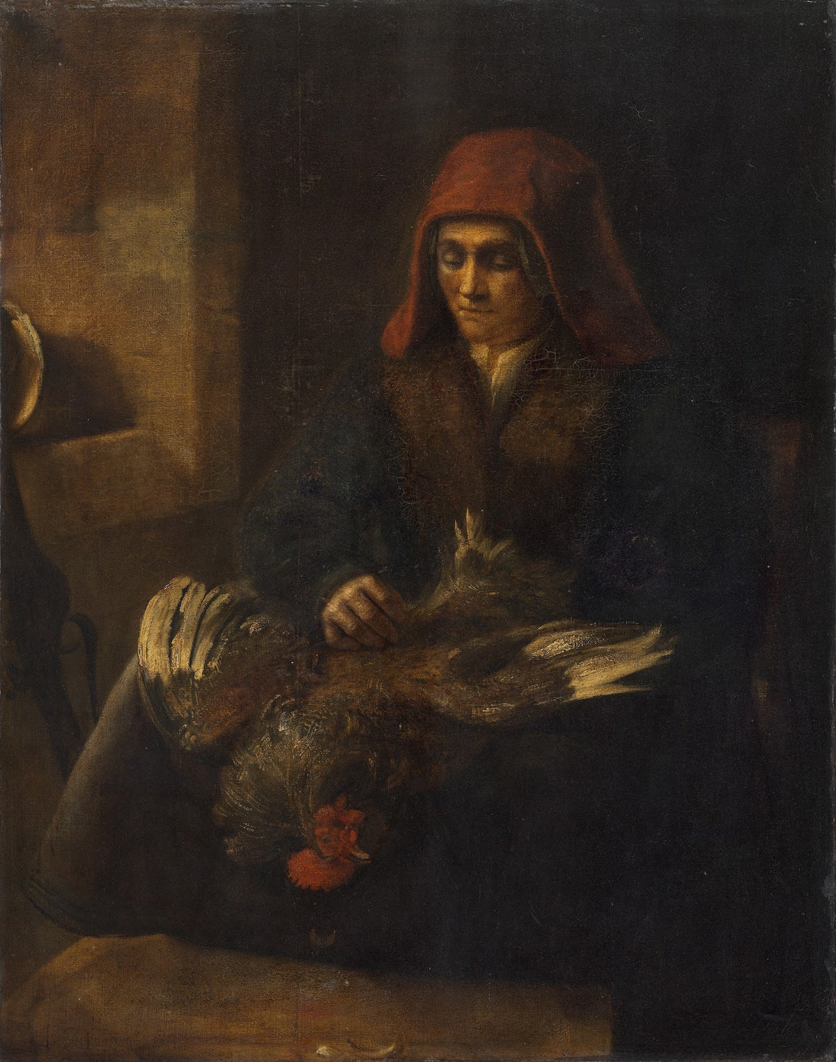 Old Woman Plucking a Fowl 1650 1655