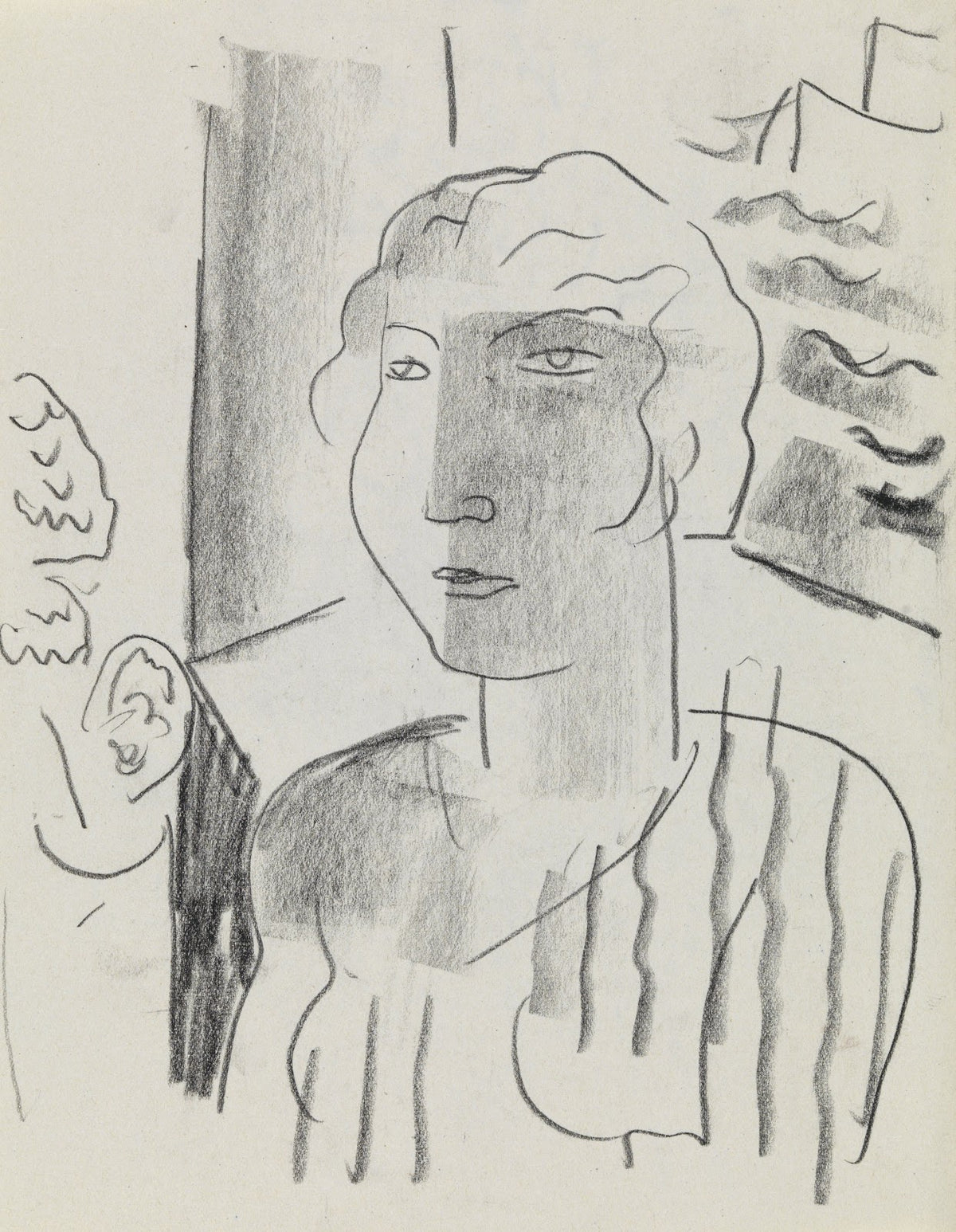 Studieblad met schets van een vrouw 20th century