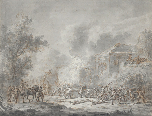 A Skirmish with Soldiers Near a Farm ca 17901800