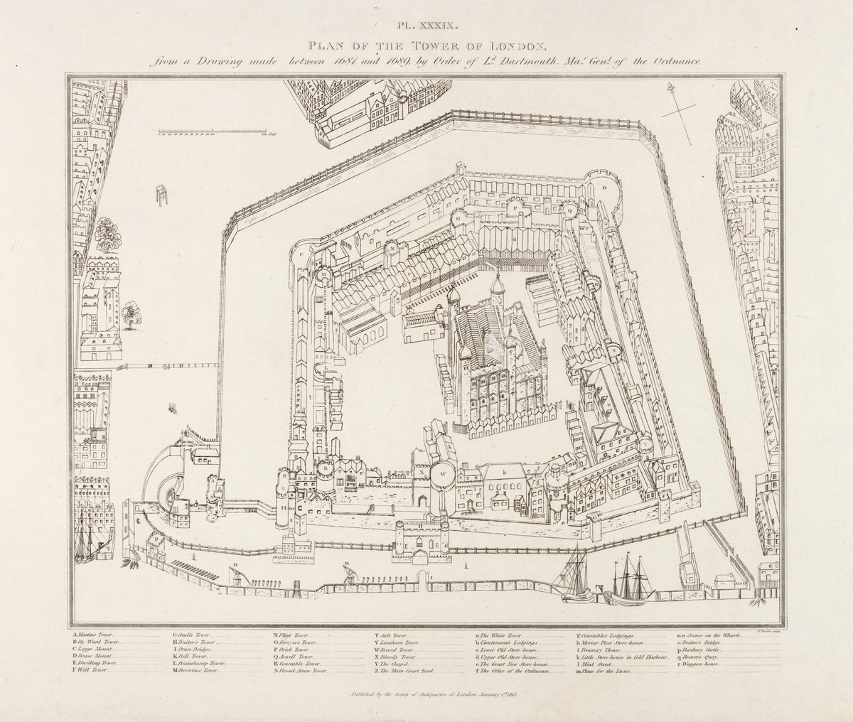 Plan of the Tower of London16811689 1815
