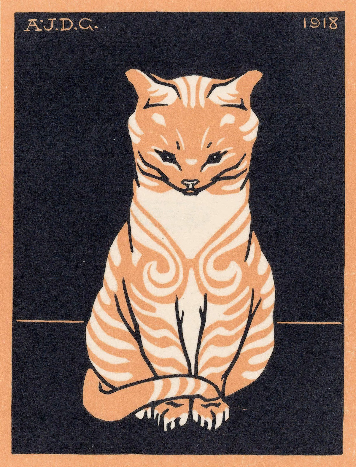 Zittende kat 1918