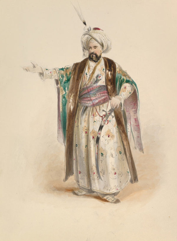 Costume Study for Bassa Selim in the Abduction from the Seraglio by WA Mozart ca