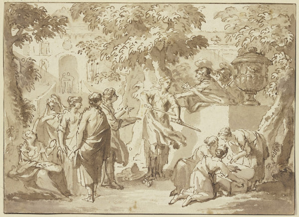 Odysseus entdeckt den als Mädchen verkleideten Achilles am Hofe des Lykomedes