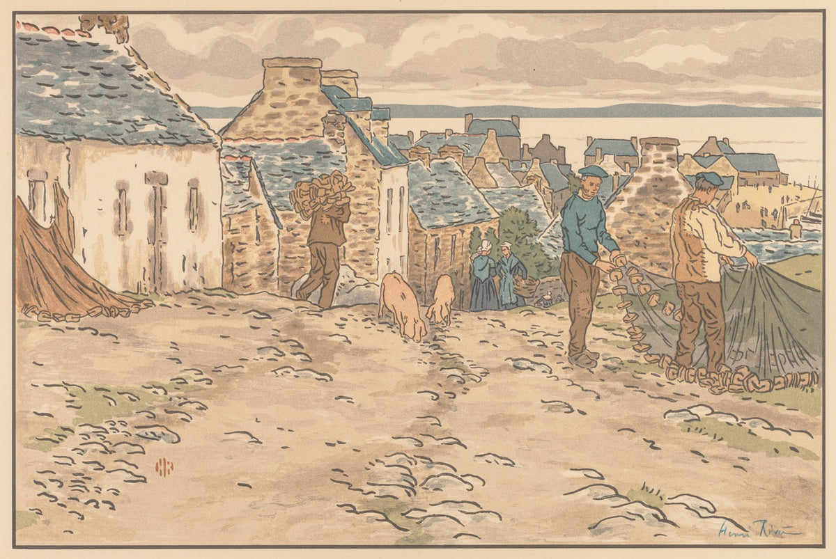 The Beautiful Countryside in Brittany Street in Tréboul 1898