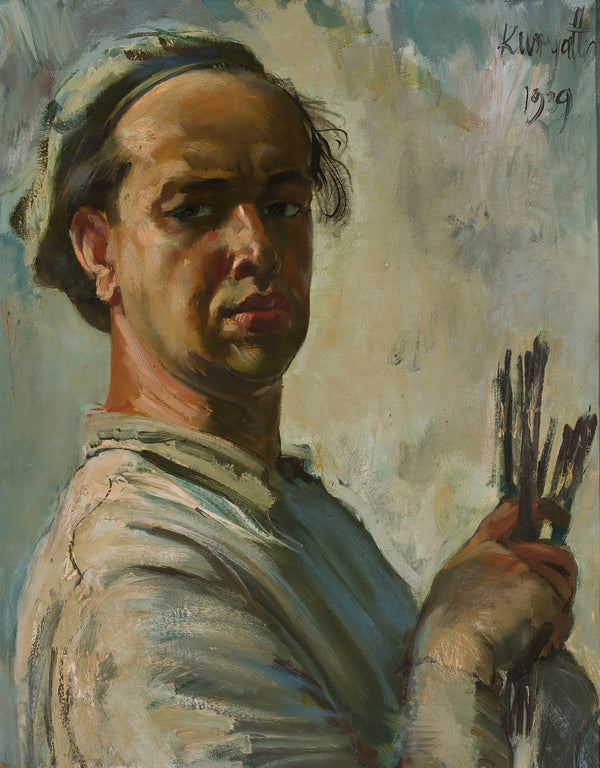 Self portrait with paintbrushes 1939