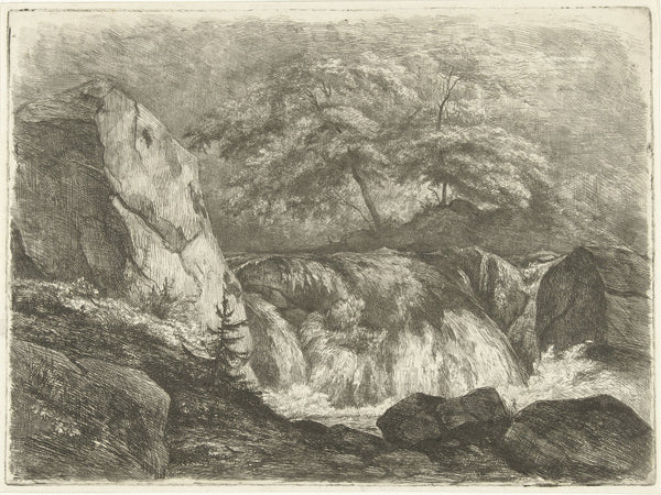 Rotslandschap met waterval 1830 1858