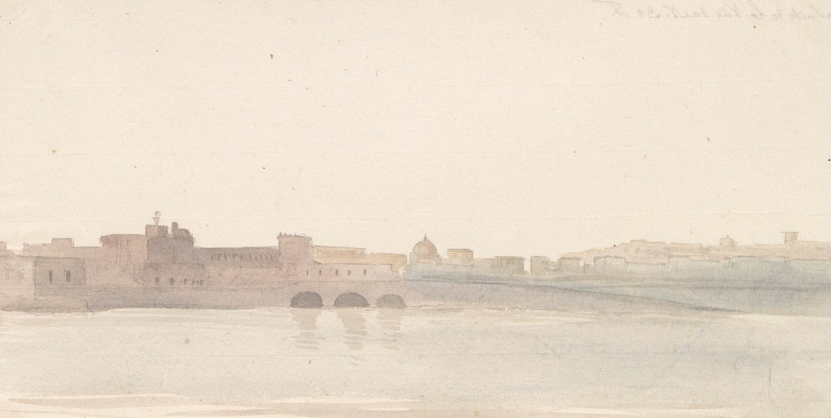 Gezicht op Golf van Napels vanaf kade bij kerk Santa Maria del Carmine 1778