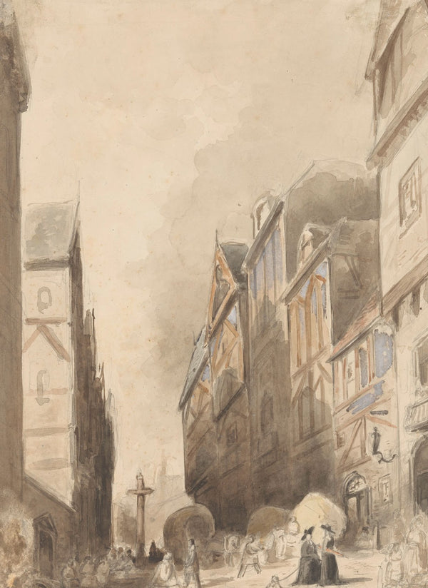 Gezicht in een buitenlandse stad 1880