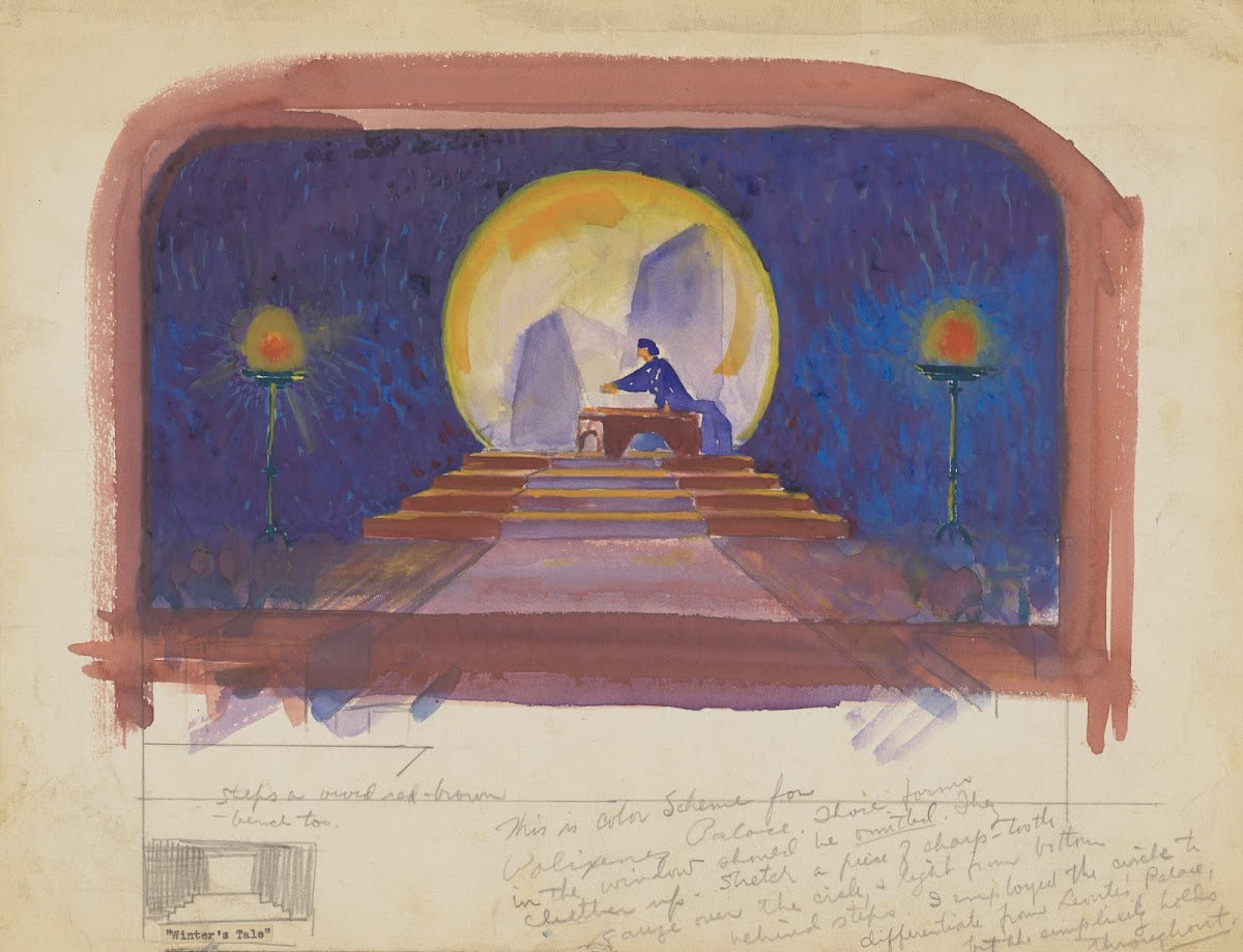 The Winters Tale Sketch no 1 Color Scheme for Palixenes Palace 1934 1943