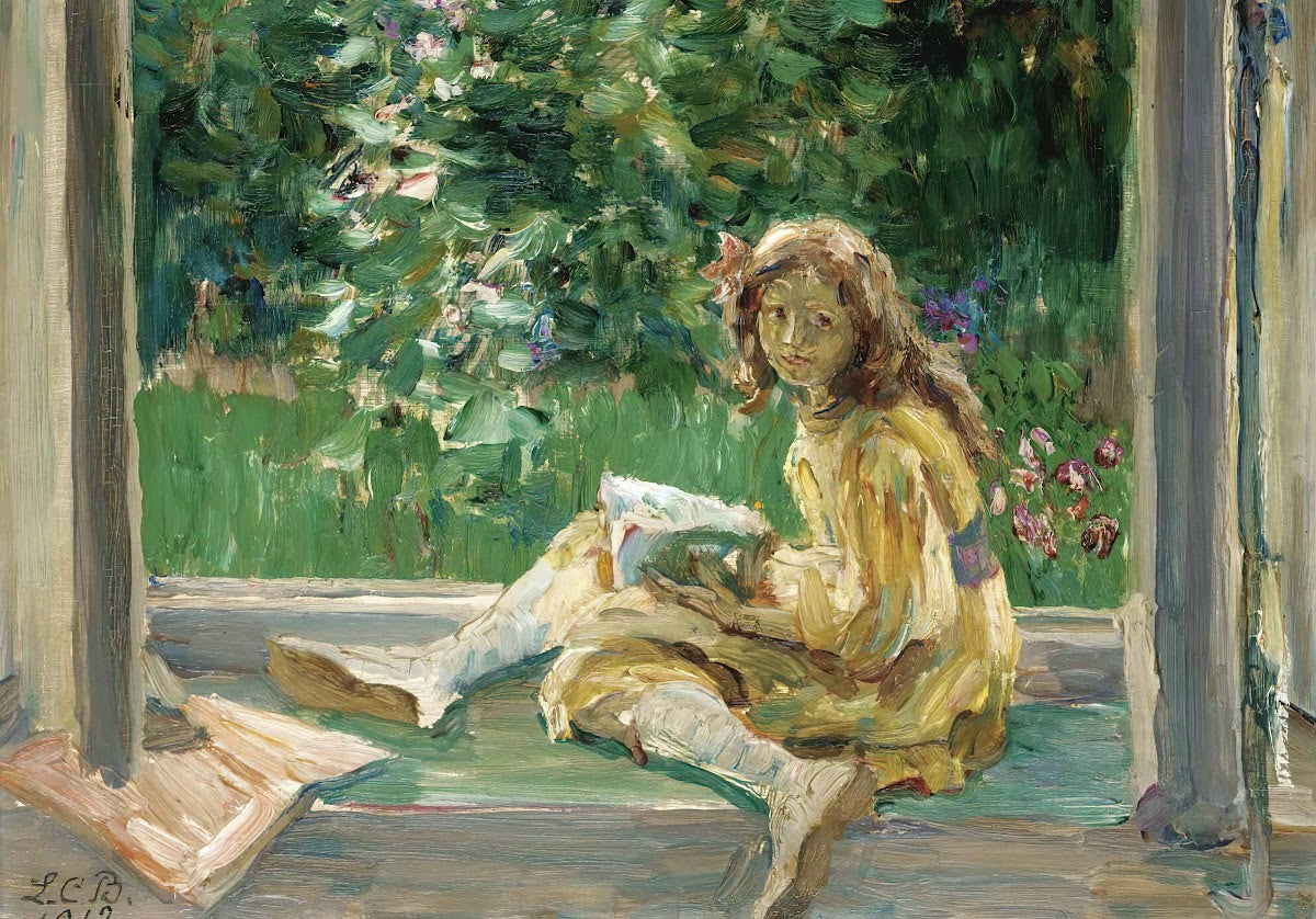Young Girl Reading By A Window 1912