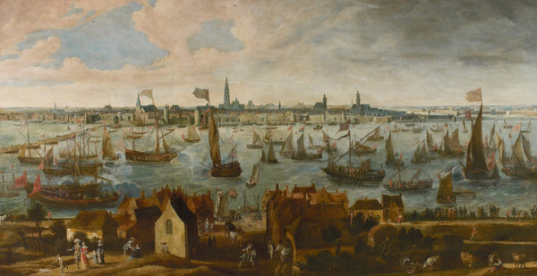 Zicht op de rede van Antwerpen vanop het Vlaams hoofd