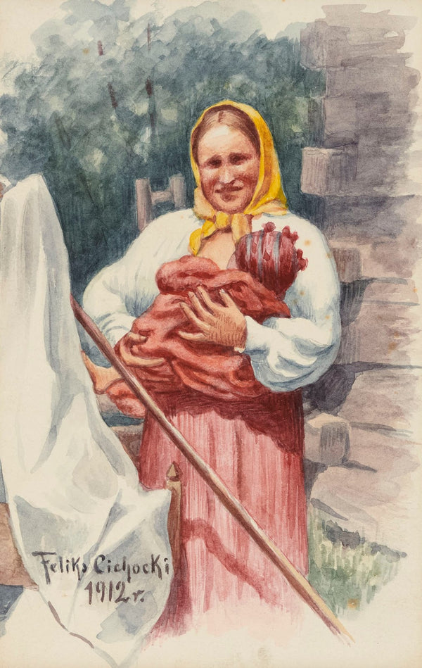 Peasant woman with a child in her arms 1912
