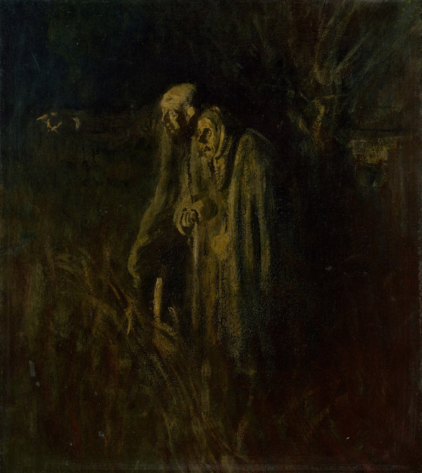 End of Life Elderly Couple at Night 18951900